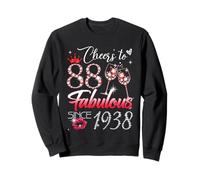 Cheers to 88 Fabulous Since 1938 88th Birthday Women Girls Sweatshirt