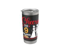 Cheers to 9 Years Happily Ever After 9th Anniversary Married Stainless Steel Insulated Tumbler