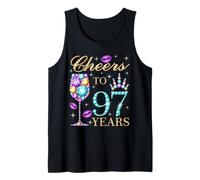 Cheers To 97 Years Old Women 97th Birthday Party Tank Top