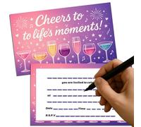 Cheers To Lifes Moments Glittering Party Invitation Cards With Envelopes - Pink Purple Gradient Design For Kids Birthday Disco Neon Sleepover Celebrations & Personalized Event Stationery