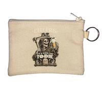 Cheers to the Grim Reaper Key Chain Coin Purse Beige