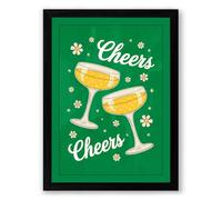 Cheers to the Season Modern Framed Wall Art Print A3 (42×29.7cm) Black, Wall Decor for Living Room, Bedroom, Office & Home, Ready to Hang, Art Gift