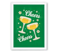 Cheers to the Season Modern Framed Wall Art Print A3 (42×29.7cm) White, Wall Decor for Living Room, Bedroom, Office & Home, Ready to Hang, Art Gift