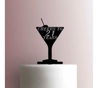 Cheers to Twenty One 21 Years - Acrylic Cake Topper 7 Inch Width/Red