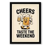 Cheers Vintage Retro Framed Wall Art Print A3 (42×29.7cm) Black, Wall Decor for Living Room, Bedroom, Office & Home, Ready to Hang, Art Gift