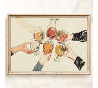 Cheers Wall Art Bar Cart Wall Prints Wine Cheers Painting Cheers Cocktail Print Cocktail Prints Trendy Cocktail Painting Alcoholic Beverage Print Trendy Black Cheers Cocktail Poster 24x16inch No Frame
