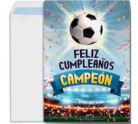 Cheerset Greeting Card Birthday 44 x 31 cm Card Postcard Happy Birthday Original Birthday Gift Birthday Woman Man Friend (Cumple Futbol)