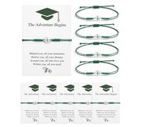 CheersLife 10 Pcs Graduation Gifts for Her/Him, 2025 College Master Doctor High School Graduation Gifts for Classmate Friend Son Nephew Daughter Girls Boys Compass Bracelet (Green) CH-UKB403