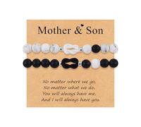 CheersLife 2 Pcs Mother Son Bracelets Mothers Day Present for Mum Gifts from Son Gifts from Mum Matching Bracelets Christmas 11 12 13 14 15 16 17 18th Birthday Present for Mommy Me Boys Him Women