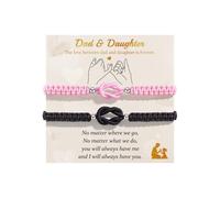CheersLife 2Pcs Gifts for Mother Daughter/Dad Daughter Matching Bracelets | Gift for Mum Dad Daughter Mommy and Me Bracelets Christmas 10 11 12 13 14 15 16 17 18th Birthday Gifts Back to School Gift