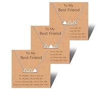 CheersLife 3 Pcs Friendship Necklaces Best Friend BFF Long Distance Matching Tribe of Triangles Necklace Jewelry Gift for Women Girls Boys Daughters Sisters Birthday