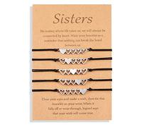 CheersLife 5 Sisters Bracelets Jewelry to Matching the Heart Best Friend Friendship Distance Bestie Bracelets Set Sisters Gifts from Sister for Girls Women Birthday Gifts