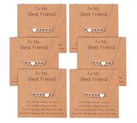 CheersLife 6 Pcs Friendship Necklaces Best Friend BFF Long Distance Matching Heart Necklace Jewelry Gift for Women Girls Boys Daughters Sisters Birthday