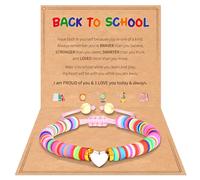 CheersLife Back To School Bracelet,First Day Of School Gifts Back To School Gifts For Girls Daughter Sister Friend Granddaughter Niece Heart Bracelet