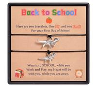 CheersLife Back to School Gifts 2 Pcs Big Small Dinosaur Bracelet Mommy and Me First Day of School Matching Wish Bracelets Set for Mother Daughter Son Women Teen Girls Boys Jewelry Gifts