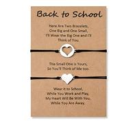 CheersLife Back to School Gifts 2 Pcs Heart Bracelet Mommy and Me