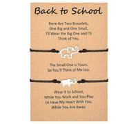 CheersLife Back to School Gifts 3 Pcs Elephant Bracelet Mommy and Me First Day of School Matching Wish Bracelets Set for Mother Daughter Son Women Teen Girls Boys Jewelry Gift