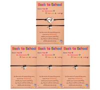 CheersLife Back to School Gifts 5 Pcs Dinosaur Bracelet Mommy and Me First Day of School Matching Wish Bracelets Set for Mother Daughter Son Women Teen Girls Boys Jewelry Gift