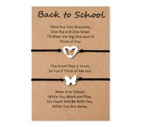 CheersLife back to school gifts mother daughter bracelets set for 2 matching butterfly wish bracelets first day of school gift for girls boys