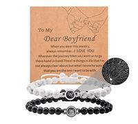CheersLife Couples Bracelets Matching Relationship Distance His Hers 100 Languages I Love You Bracelet Valentines' Day Couple Gifts for Him Her Boyfriend Girlfriend Women Men BF GF