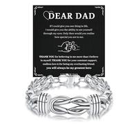 CheersLife Father Day Gift from Daughter Son,Men's Bracelet Daddy Gifts - Infinity Knot Cuban Chain Bracelet Jewellery for Dad Father from Daughter Son, Gift for Birthday Christmas CH-DEB821
