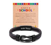 CheersLife First Day At School Gifts Back to School Bracelet Son Gifts from Mum, First Day of 5th 6th Grade Bracelet Gifts for Teen Boys Nephews Grandsons Brothers Middle High College School 21.5CM