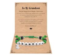CheersLife Gift for Grandson from Grandma Grandpa, Grandson Bracelet from Grandma To My Grandsons Dinosaur Bracelet Anniversary Birthday Christmas Gifts for Him