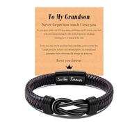 CheersLife Gift for Grandson from Grandma Grandpa, Grandson Bracelet from Grandma To My Grandsons Knot Bracelets Anniversary Birthday Gifts for Him Forever Linked Together