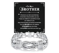 CheersLife Gifts for Brother, Infinity Knot Love Chain Bracelet Brother Gifts from Sister, Cuban Chain Bracelet for Men Boys, Presents for Birthday Christmas Graduation