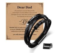 CheersLife Gifts for Dad from Daughter Son Tiger Eye Leather Bracelet fro Men To My Dad Daddy Bracelet Anniversary Birthday Father's Day Gift for Father Love you Forever Daddy Idea Gift