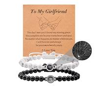 CheersLife Gifts for Girlfriend Her,Valentines Day Anniversary Birthday Gifts for Her Girlfriend Romantic Christmas,Couples Bracelets Matching Relationship His Hers 100 Languages I Love You Bracelet