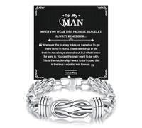 CheersLife Gifts for Him, Infinity Knot Love Link Chain Bracelet Gifts for Husband Boyfriend, Cuban Chain Bracelet Romantic Gift for Him Birthday Christmas Valentines Day Gift for Him