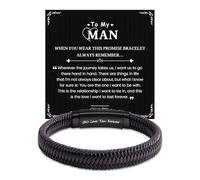 CheersLife Gifts for Men Husband Son Dad Brother, Teacher Gifts Adjustable | Brown Leather Bracelet Gift for Man, Valentines Christmas Fathers Day Mens Gift for 18th 21st 30-70th Birthday Gift for Him
