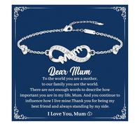 CheersLife Gifts for Mum,Mum Bracelet,Mum Birthday Gifts,Mothers Day Gifts for Mum from Daughter Son,Mummy Gifts,New Mum Gifts,Presents for Mum,Christmas Gifts for Mum,Infinite Bracelet for Mum Women