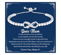 CheersLife Gifts for Mum,Mum Bracelet,Mum Birthday Gifts,Mothers Day Gifts for Mum from Daughter Son,Mummy Gifts,New Mum Gifts,Presents for Mum,Christmas Gifts for Mum,Silver Tennis Bracelet for Mum