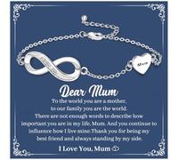 CheersLife Gifts for Mum,Mum Bracelet,Mum Birthday Gifts,Mothers Day Gifts for Mum from Daughter Son,Mummy Gifts,New Mum Gifts,Presents for Mum,Infinite Bracelet for Mum Women,Christmas Gifts for Mum
