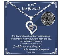 CheersLife Girlfriend Necklace from Boyfriend, Gifts for Girlfriend, I Love You 100 Languages Necklace Silver Love Knot Girlfriend Gifts, Valentine's Day, Birthday Gift, Christmas Jewelry
