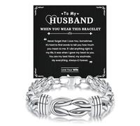CheersLife Husband Gifts, Infinity Knot Love Chain Bracelet Gifts for Husband from Wife, Cuban Chain Bracelet Romantic Gift for Him Birthday Christmas Presents for Men, Valentines Gift for Him