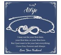 CheersLife Infinity Heart Bracelet for Wife Bracelet Gift Women Silver Adjustable Anniversary Jewelry Christmas Valentine's Day Birthday Gifts for Women Wife Her