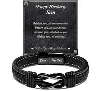 CheersLife Knot Leather Personalized Bracelet Men's & 16th-21st-30th Birthday Gifts