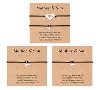 CheersLife Mother Son Gift, Mothers Day Gifts Mum Gifts from Son Dinosaurs Bracelets Matching Christmas Valentines Day Jewelry Gifts for Mum Son,4 Pcs Mother and Son Bracelets