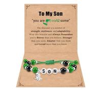 CheersLife To My Son Bracelet from Mum, Son Gifts from Mum, 3 4 5 6 7 8 Year Old Boy Gifts Birthday Christmas Valentines Day Graduation Gifts for Boys Dinosaur Bracelet Gift Ideas 9-16 Year Old Boy