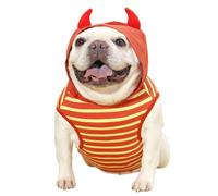 CHEERTAILS Small Dog Costume Frenchie Clothes Shirt, Halloween Dog Costume French Bulldog Clothes Hoodie Sweatshirt, Puppy Funny Pet Costumes Tank Top All Season Daily Wear,Red Bull,M