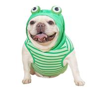 CHEERTAILS Small Dog Costume Frenchie Clothes Shirts, Halloween Costume for Dogs French Bulldog Clothes Hoodie Sweatshirt, Pet Puppy Funny Costumes Tank Top All Season Daily Wear,Green Frog,M