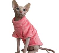 CHEERTAILS Sphynx Cat Clothes for Cats Only, Warm Sphynx Hairless Cat Clothes Sweaters, Soft Sphinx Cornish Rex and Devon Rex Outfits Costume Pajamas Apparel Christmas Holiday,Blush Pink,M