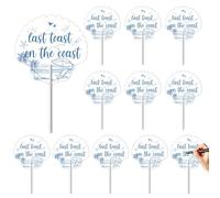 Cheerupp 12 PCS Beach Bachelorette Hand Fans, Last Toast on the Coast Bridal Shower Handheld Fans Bulk for Coastal Wedding Summer Pool Party Guests Gifts, Ocean Nautical Hawaiian Theme Decor Supplies