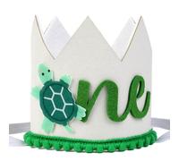 Cheerupp 1st Turtle Birthday Hat for Boys and Girls, Underwater Creatures 1st Birthday Hat Crown for Under the Sea Themed First Birthday Party Decorations Supplies