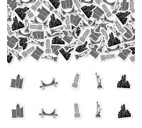 Cheerupp 200 Pcs Black New York Cityscape Confetti, NYC Skyscraper Table Scatter Confetti Decorations, Night Scene Table Paper Decor for Baby Shower Birthday Wedding DIY Crafting Supplies