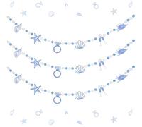 Cheerupp 3 Pcs Last Toast On The Coast Felt Balls Garlands, 5 Ft Blue Bachelorette Nautical Pom Pom Balls Decorative Banner Garland, Wall Hanging for Holiday Wedding Nursery Home Birthday Decorations