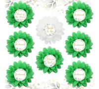Cheerupp 8 Pcs Greenery Wedding Badge Pins Set - 1 Pcs Bride to be Button, Maid of Honor Button, Flower Girl Button and 5 Pcs Bridesmaid Button Pins, Gift for Bridal Shower Bachelorette Party Supplies